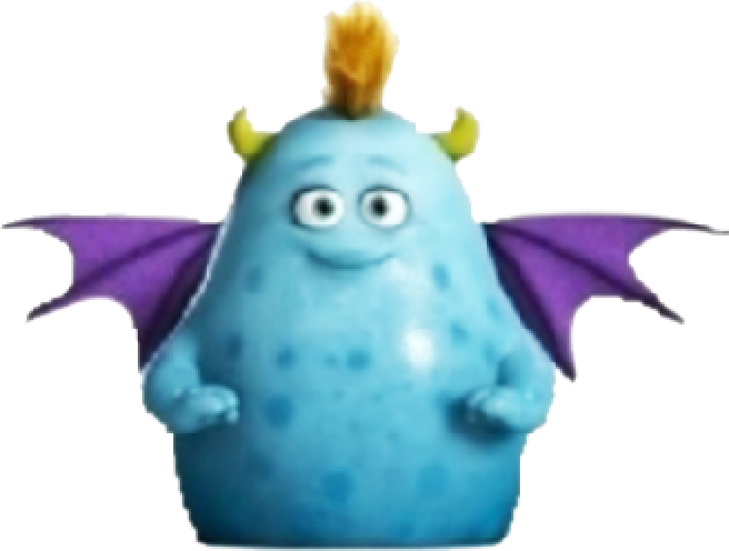 Codey is a blue monster with purple wings